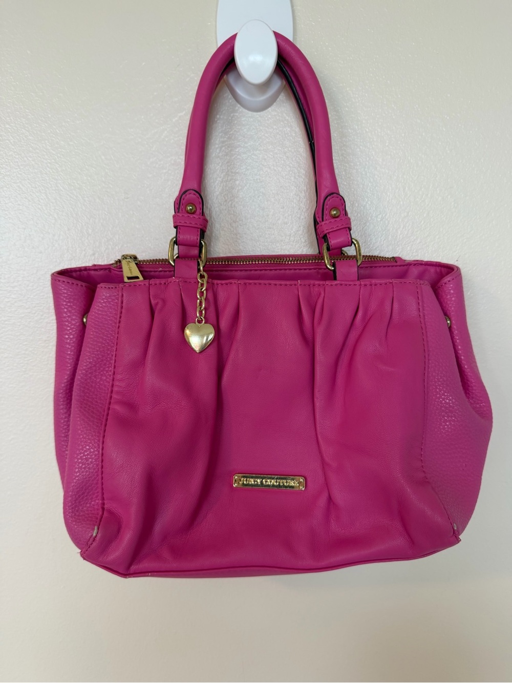 JUICY COUTURE Hot Pink Vegan Leather Handbag Shoulder Bag